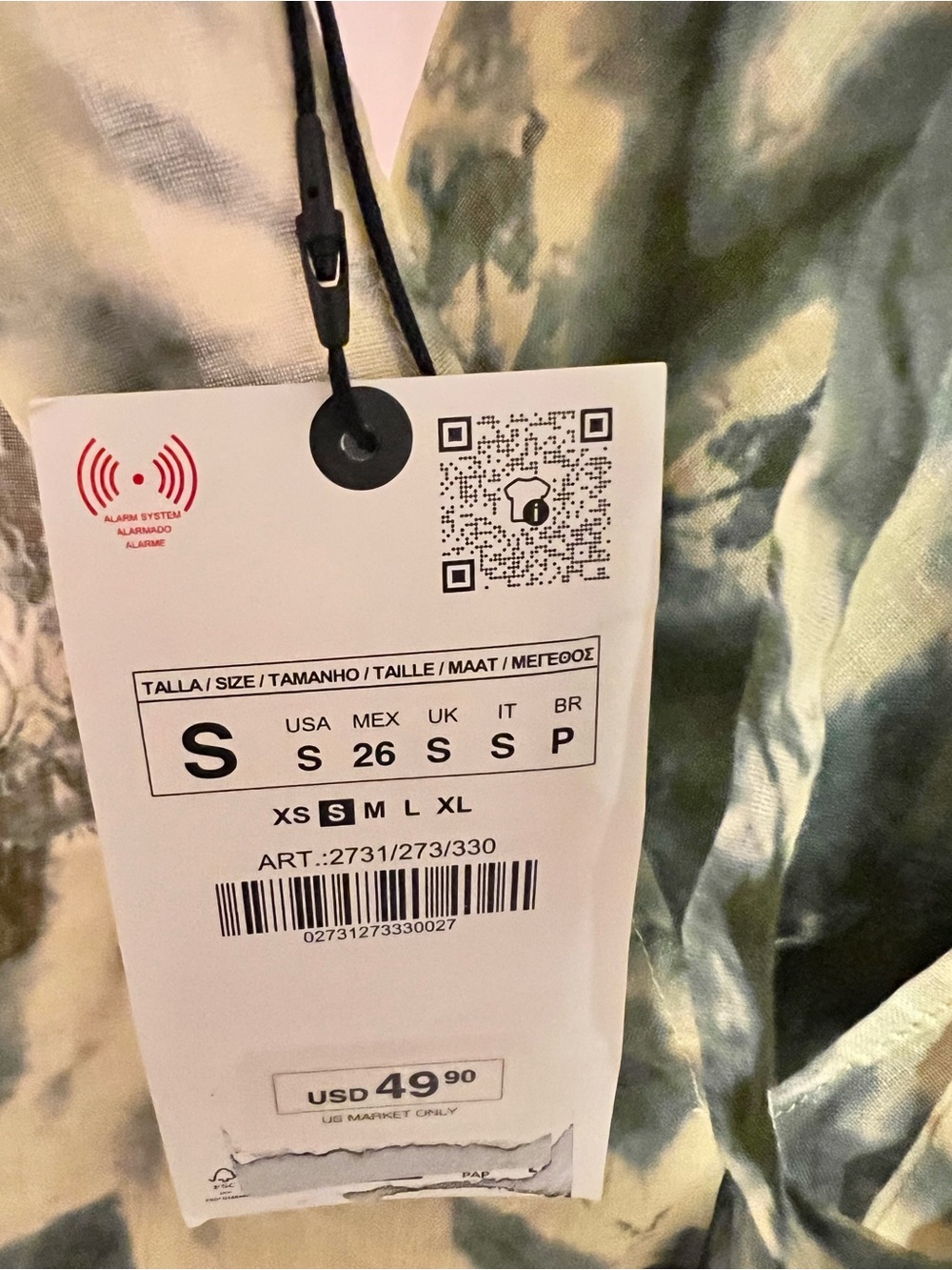 ZARA Yellow & Green Tie-Dye Halter Camisole - Picture 4 of 4